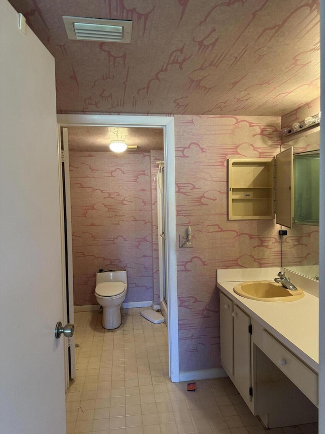 21950 Soundview Ter Unit 107, Boca Raton, FL 33433 - full bath with vanity, a shower stall, and tile patterned floors