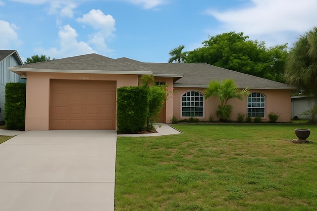 6264 Mullin St, Jupiter, FL 33458 - single story home featuring a garage, concrete driveway, a front lawn, and stucco siding