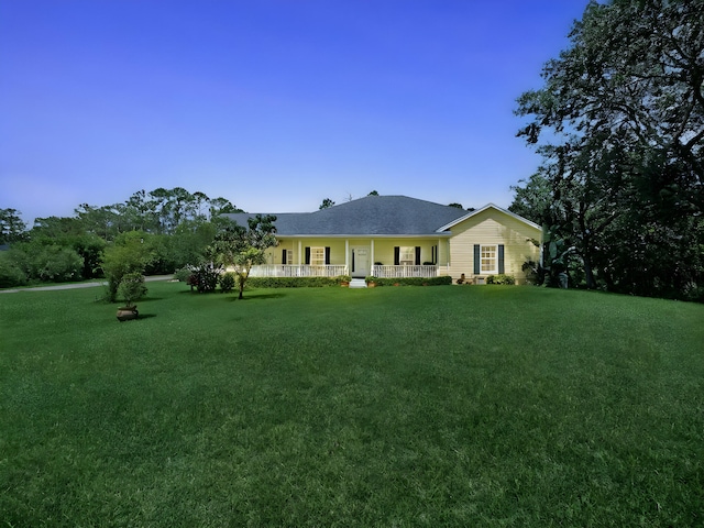 5301 Bald Cypress Trl, Fort Pierce, FL 34951 - view of front of property with covered porch and a front yard