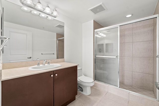 350 N Federal Hwy Unit 609, Boynton Beach, FL 33435 - full bathroom featuring a shower stall, vanity, and tile patterned flooring