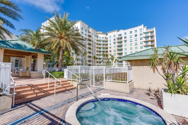 350 N Federal Hwy Unit 609, Boynton Beach, FL 33435 - view of pool featuring a hot tub and a patio