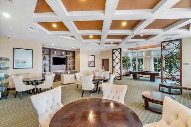 350 N Federal Hwy Unit 609, Boynton Beach, FL 33435 - building lobby with coffered ceiling, beam ceiling, and recessed lighting