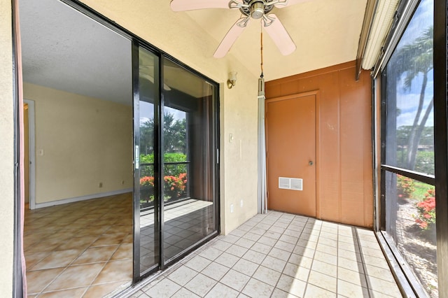 15054 Ashland Way Unit 84, Delray Beach, FL 33484 - unfurnished sunroom with ceiling fan