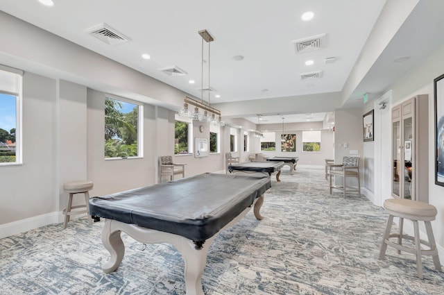 7937 Sonora St, Boynton Beach, FL 33437 - rec room featuring billiards table, carpet flooring, and recessed lighting