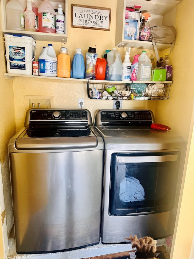 5200 Rising Comet Ln, Greenacres, FL 33463 - laundry area featuring separate washer and dryer