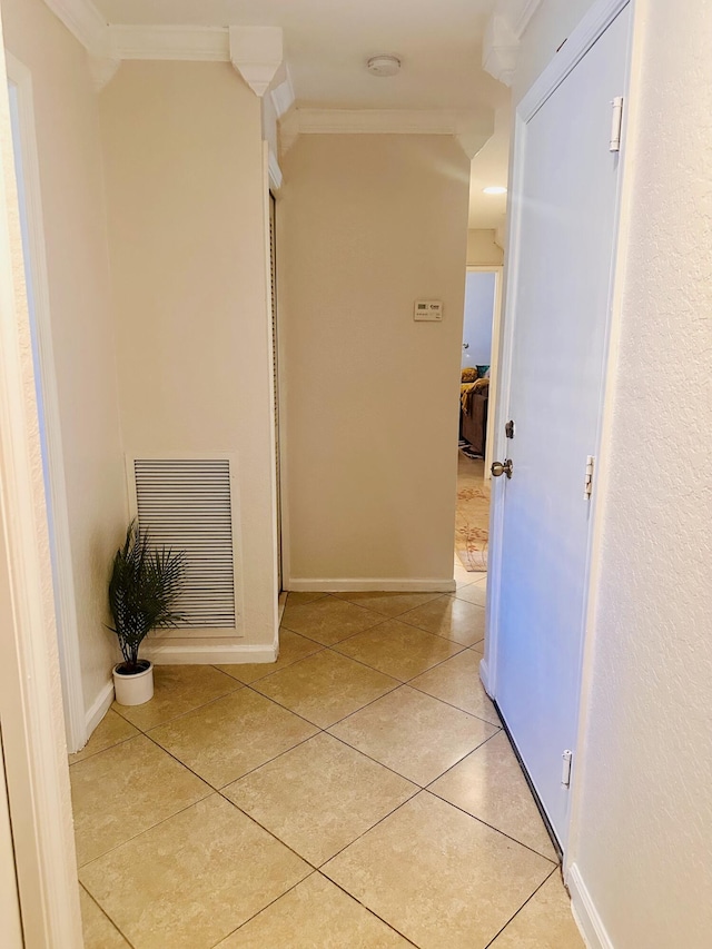5200 Rising Comet Ln, Greenacres, FL 33463 - hallway featuring ornamental molding and light tile patterned flooring