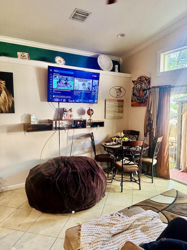 5200 Rising Comet Ln, Greenacres, FL 33463 - living room featuring tile patterned flooring and ornamental molding