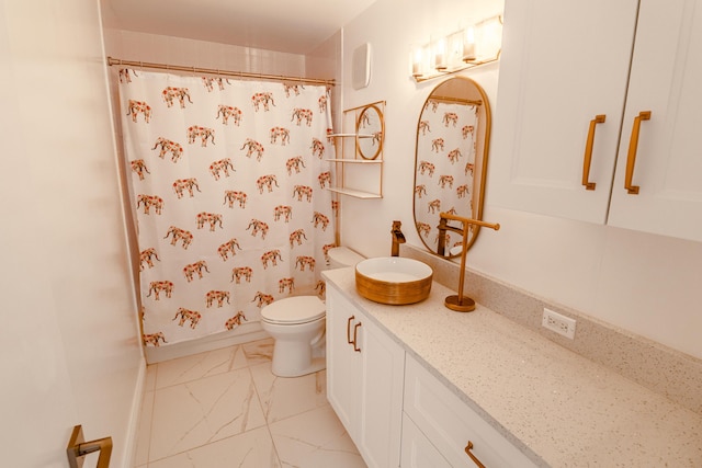8129 Sedgewick Ct Unit 29-A, Lake Clarke Shores, FL 33406 - bathroom featuring marble finish flooring, vanity, and curtained shower