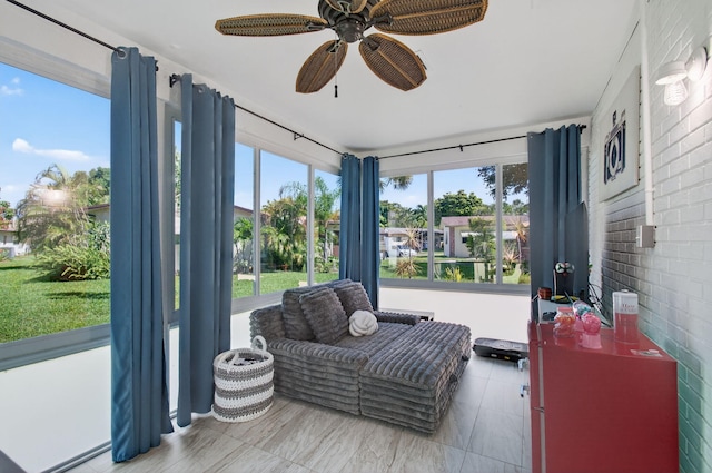 2520 SW Natura Blvd, Deerfield Beach, FL 33441 - sunroom featuring brick wall