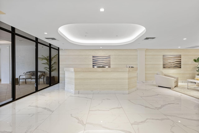 3440 S Ocean Blvd Unit 107S, Palm Beach, FL 33480 - reception with a barn door and recessed lighting