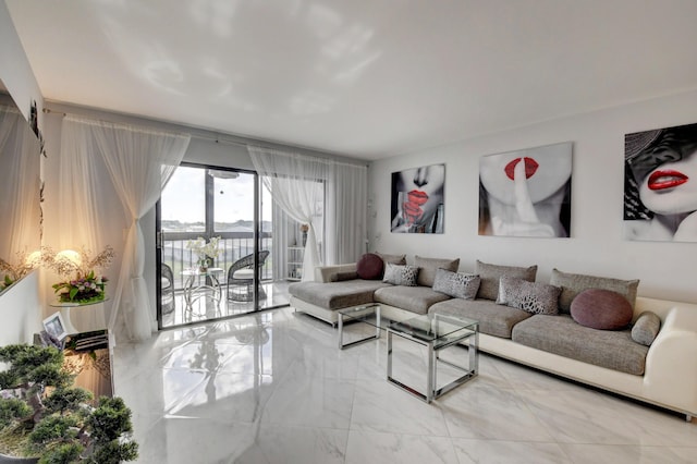 7260 Kinghurst Dr Unit 401, Delray Beach, FL 33446 - living room with light marble finish flooring