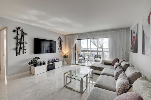 7260 Kinghurst Dr Unit 401, Delray Beach, FL 33446 - living area with marble finish floors