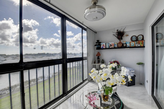 7260 Kinghurst Dr Unit 401, Delray Beach, FL 33446 - sunroom featuring marble finish floors