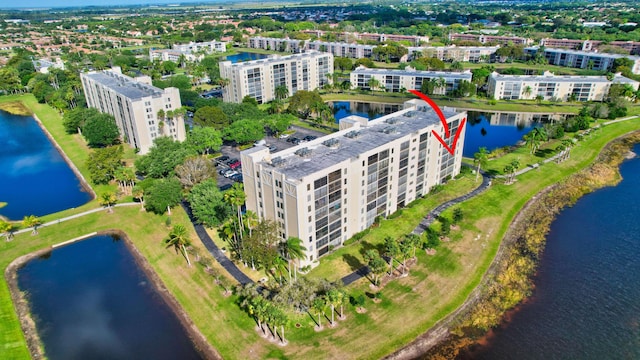 7260 Kinghurst Dr Unit 401, Delray Beach, FL 33446 - aerial view of property and surrounding area with a large body of water