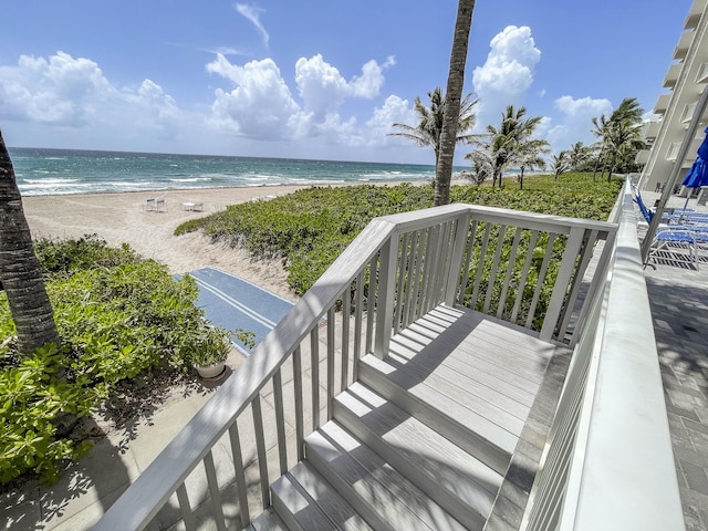 3221 S Ocean Blvd Unit 501, Highland Beach, FL 33487 - deck with view of water and beach