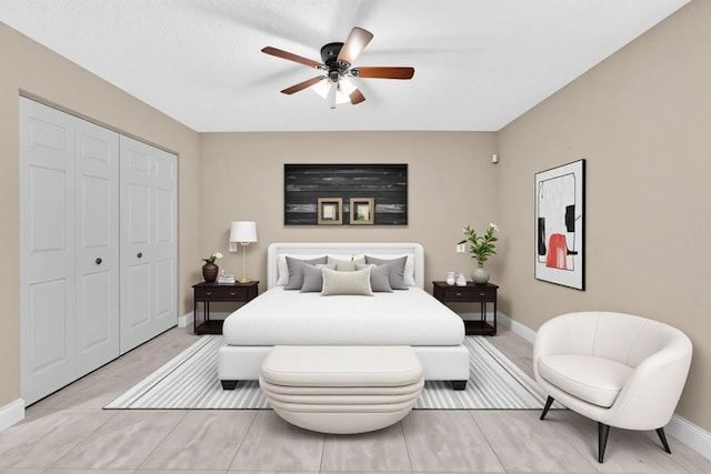 5610 Coach House Cir Unit C, Boca Raton, FL 33486 - bedroom with a closet and ceiling fan