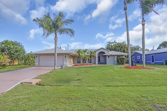 2774 SE Howell Ave, Port Saint Lucie, FL 34952 - single story home with a garage, driveway, a front lawn, and stucco siding