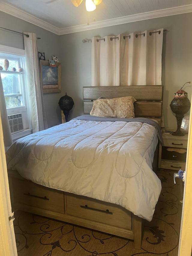 1016 N E St, Lake Worth Beach, FL 33460 - bedroom with crown molding and cooling unit