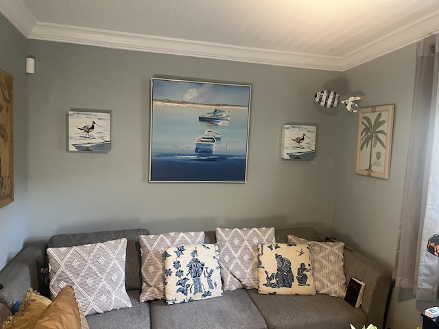1016 N E St, Lake Worth Beach, FL 33460 - living area with ornamental molding and carpet flooring