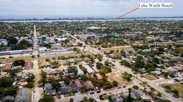1016 N E St, Lake Worth Beach, FL 33460 - view of urban area featuring property parcel outlined and a large body of water