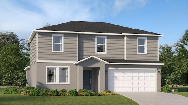 10517 NW Suncrest Loop, Port Saint Lucie, FL 34987 - traditional-style home featuring an attached garage, concrete driveway, a front yard, and a shingled roof