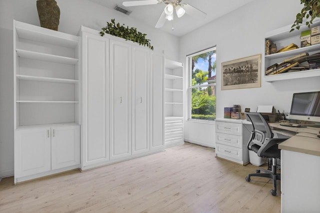 1267 SW Briarwood Dr, Saint Lucie West, FL 34986 - office space featuring light wood-style flooring and a ceiling fan