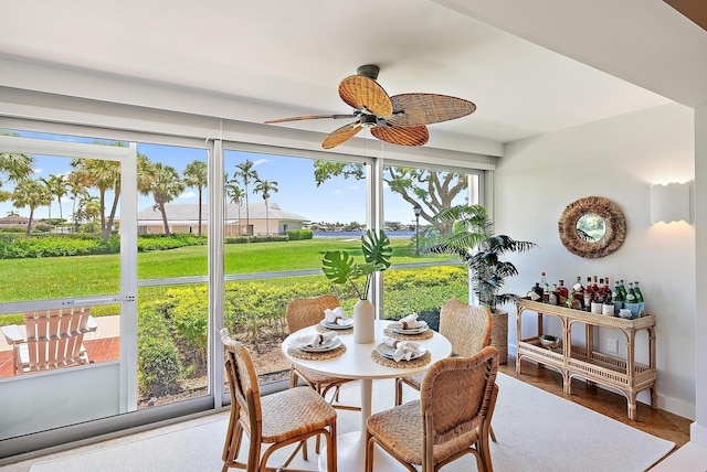 2 Church Ln Unit 115, North Palm Beach, FL 33408 - sunroom with ceiling fan