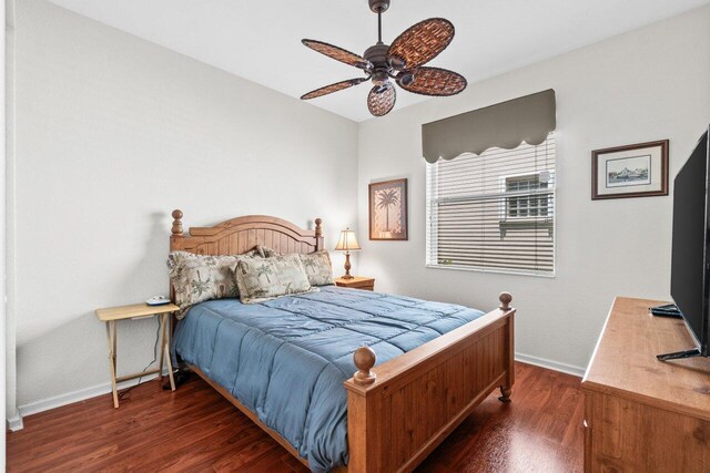 4086 Woodhill Pl, Boynton Beach, FL 33436 - bedroom featuring wood finished floors and a ceiling fan