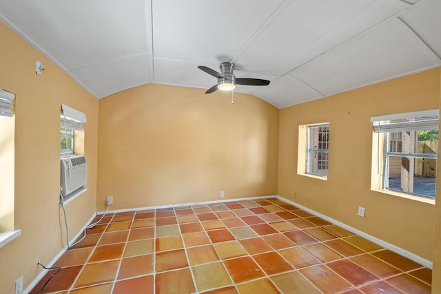 909 N L St, Lake Worth Beach, FL 33460 - tiled spare room with lofted ceiling, ceiling fan, and plenty of natural light