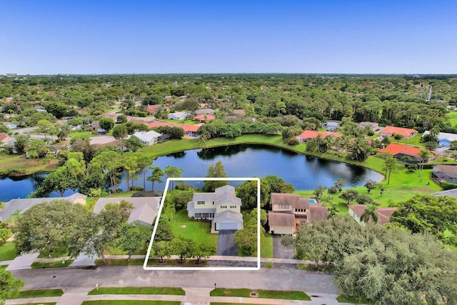 4110 NW 10th St, Delray Beach, FL 33445 - aerial view of residential area featuring property boundaries highlighted and a large body of water