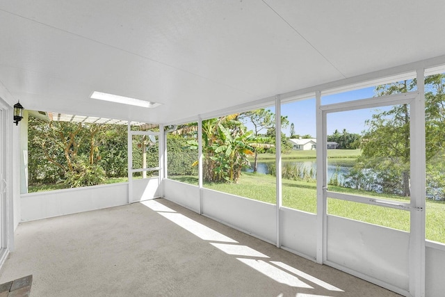 4110 NW 10th St, Delray Beach, FL 33445 - unfurnished sunroom featuring a water view