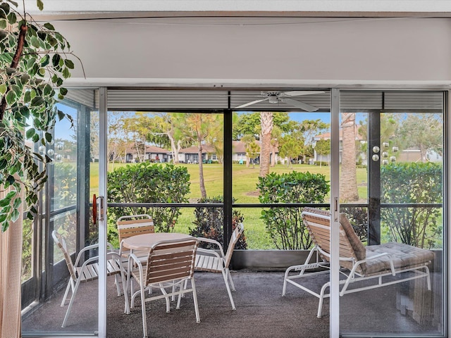 5869 Sugar Palm A Ct Unit A, Delray Beach, FL 33484 - sunroom featuring ceiling fan and plenty of natural light