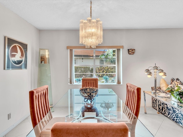 5869 Sugar Palm A Ct Unit A, Delray Beach, FL 33484 - dining room with a chandelier, tile patterned floors, and a textured ceiling