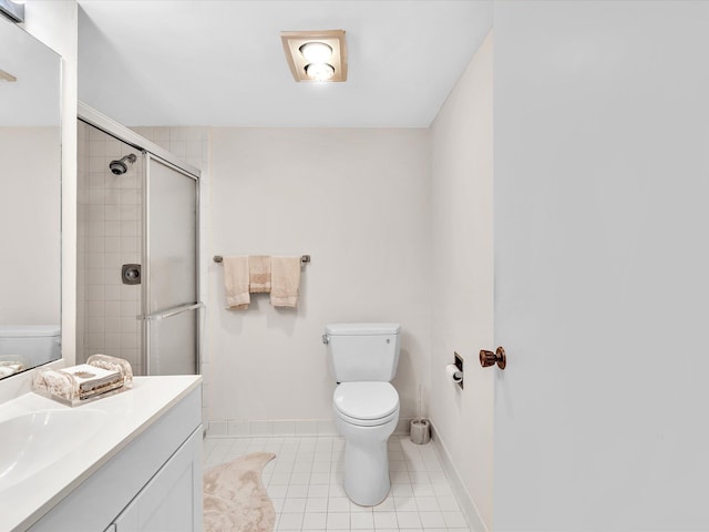 5869 Sugar Palm A Ct Unit A, Delray Beach, FL 33484 - bathroom with vanity, tile patterned floors, and a shower stall