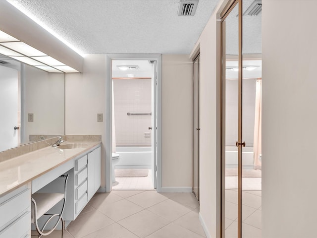 5869 Sugar Palm A Ct Unit A, Delray Beach, FL 33484 - full bathroom with vanity, tile patterned flooring, and a textured ceiling