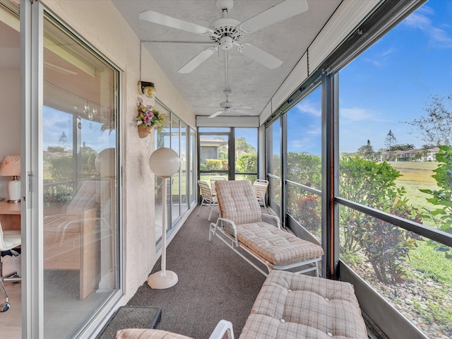5869 Sugar Palm A Ct Unit A, Delray Beach, FL 33484 - sunroom / solarium featuring a ceiling fan and healthy amount of natural light