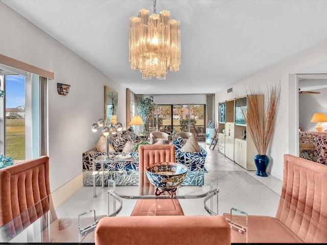 5869 Sugar Palm A Ct Unit A, Delray Beach, FL 33484 - dining space featuring a chandelier and tile patterned flooring