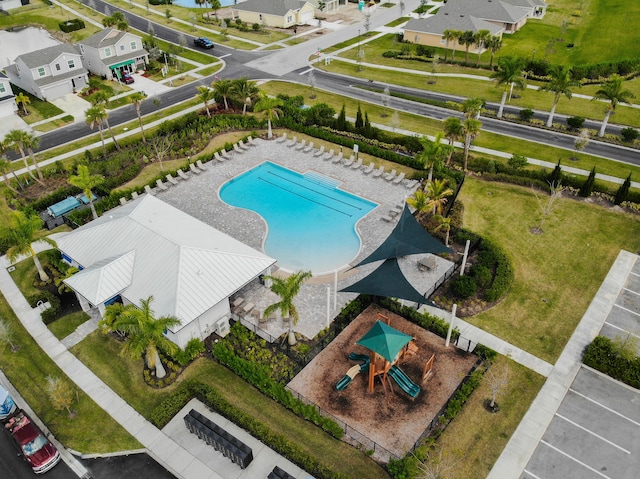 10782 SW Vasari Way, Port Saint Lucie, FL 34987 - aerial view of residential area featuring a pool area