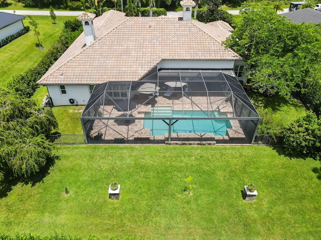 908 SW Squire Johns Ln, Palm City, FL 34990 - view from above of property featuring a pool area