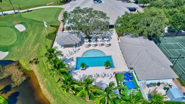 2 Fairway Dr, Boynton Beach, FL 33436 - drone / aerial view of a pool area and a golf club