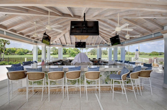 2 Fairway Dr, Boynton Beach, FL 33436 - view of patio featuring ceiling fan and a gazebo