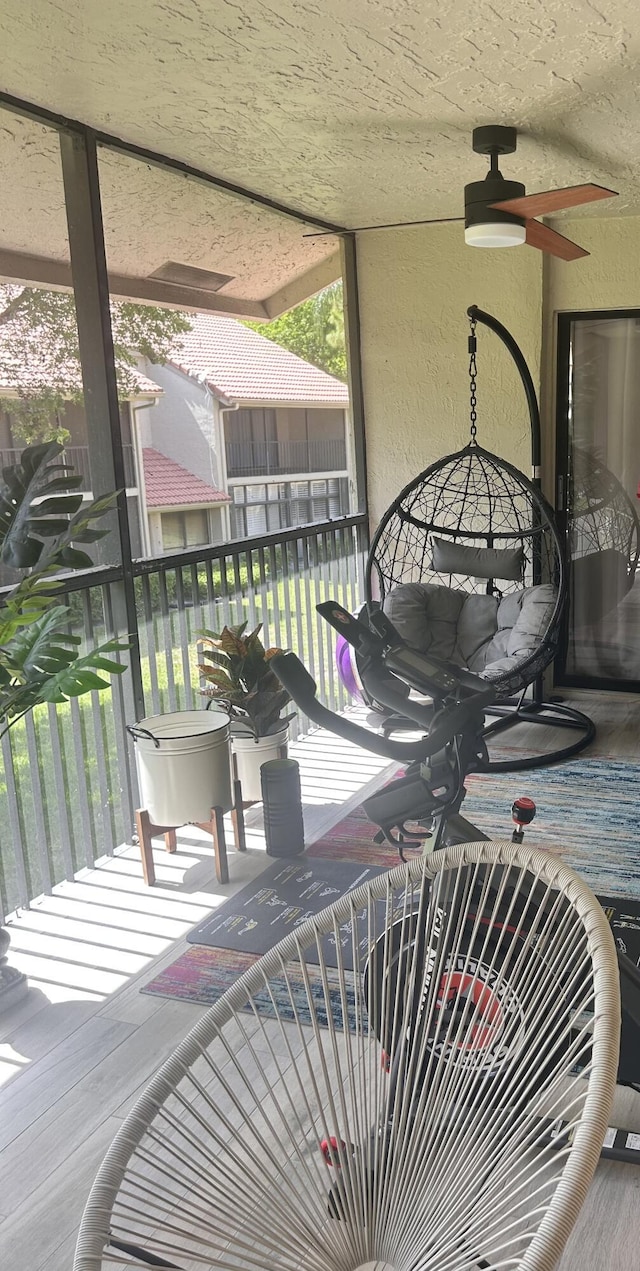 5710 Coach House F Cir Unit F, Boca Raton, FL 33486 - wooden deck with a ceiling fan