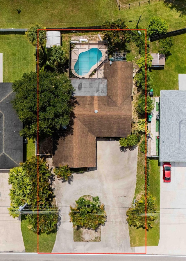 2573 SW Savona Blvd, Port Saint Lucie, FL 34953 - aerial view of property and surrounding area featuring property parcel outlined