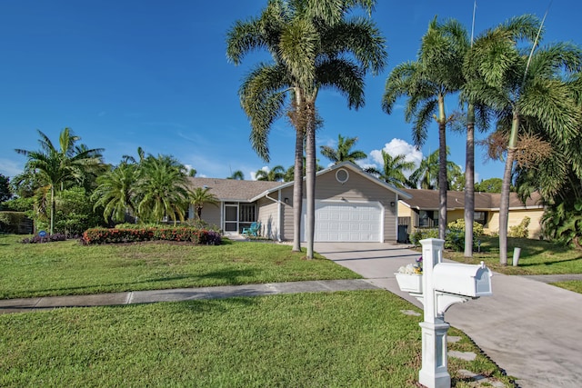 5064 El Claro Cir, West Palm Beach, FL 33415 - single story home with an attached garage, a front lawn, and concrete driveway