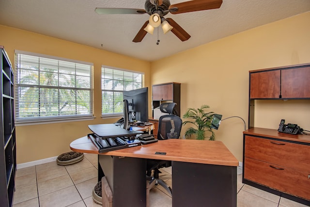 5064 El Claro Cir, West Palm Beach, FL 33415 - office with light tile patterned floors and ceiling fan