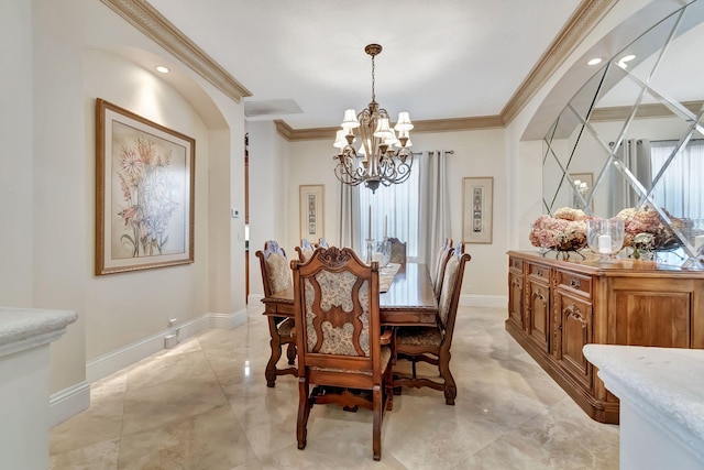 6404 Dorsay Ct, Delray Beach, FL 33484 - dining room featuring a chandelier and ornamental molding