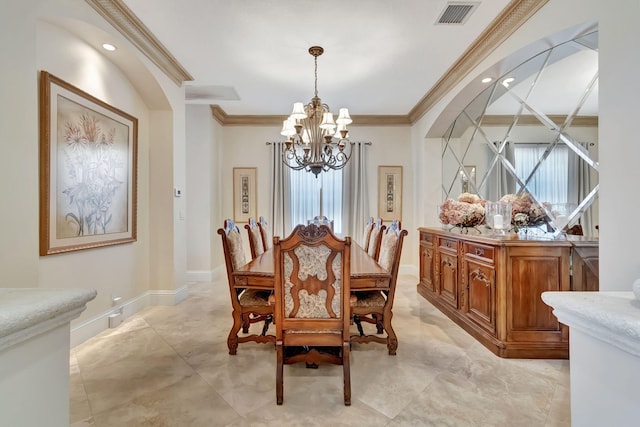 6404 Dorsay Ct, Delray Beach, FL 33484 - dining area with a chandelier and crown molding