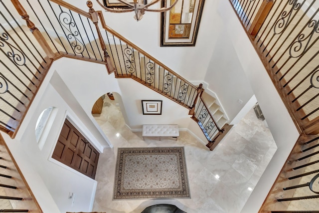 6404 Dorsay Ct, Delray Beach, FL 33484 - stairs with a towering ceiling