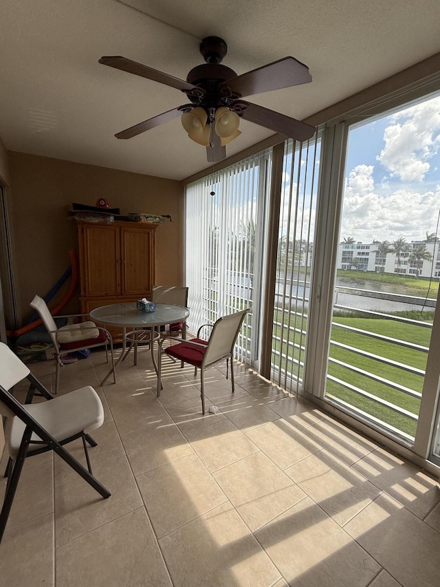 3007 Yarmouth Unit A, Boca Raton, FL 33434 - sunroom with healthy amount of natural light and a water view
