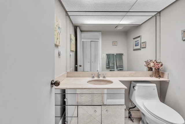 19667 Turnberry Way Unit 10C, Aventura, FL 33180 - bathroom with tile patterned flooring and vanity